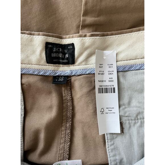 J.Crew Broken In 484 Slim-fit stretch chino pant Beige Size 33x30 - Picture 10 of 15